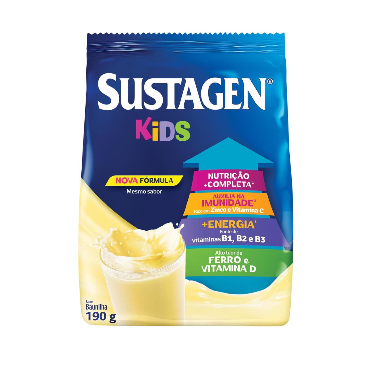 7898941911270 - Complemento Alimentar Sustagen Kids Baunilha Sache 190g - 1